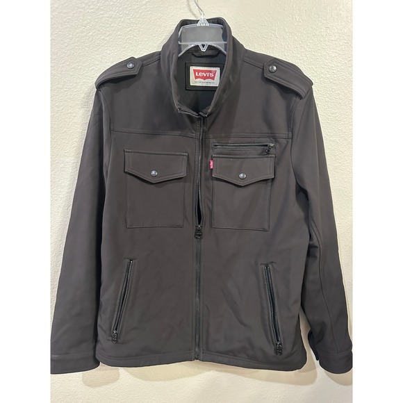 Levi's Commuter Trucker Jacket Mens Brown Full Zip Softshell Outdoor Coat - Picture 1 of 5
